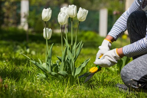 Garden landscaping ideas for Wimbledon homes with planting and patio design